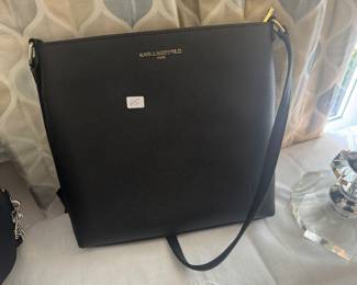Karl Lagerfeld Black Leather Handbag