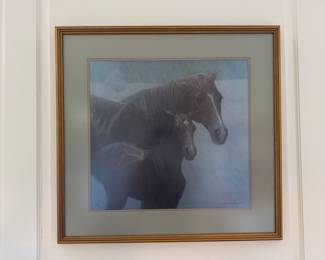 Framed Original Lithograph "Summer Shower" Signed James Crow - Edition 93/750 (29-1/2"W x 29"H)