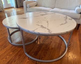 Ronik Round Shape Nesting Coffee Tables (31-1/2"D x 18"H / 24"D x 14"H)