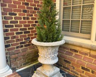 Concrete Pedestal Outdoor Urn (pair)