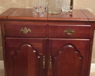 Stanley fold out top server cabinet/bar.