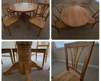 54" Round Maple Table with 6 chairs from Wood You