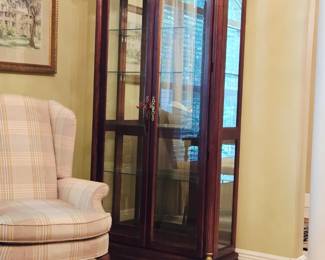 Mahogany and glass display cabinet.