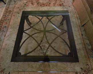 Top view of living room coffee table.