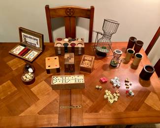 Antique card and dice games