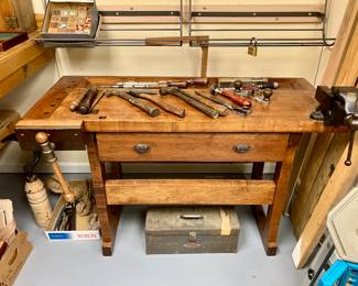 Antique cabinet makers workbench