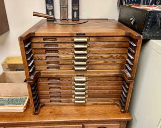 American Multigraph printing cabinets