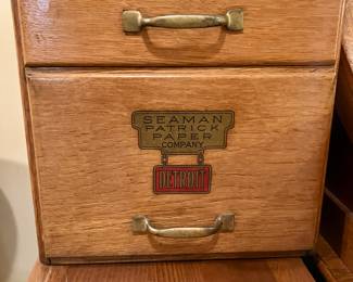 Seaman Patrick Paper Company oak file drawer