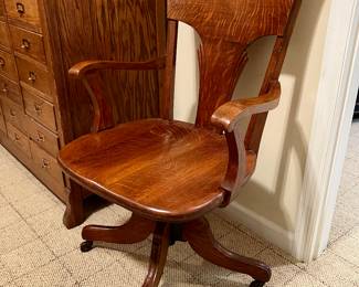 Oak desk chair by the Marietta Chair Co.