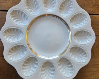 Gold Trim Egg Server