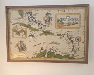 Linen Framed Map