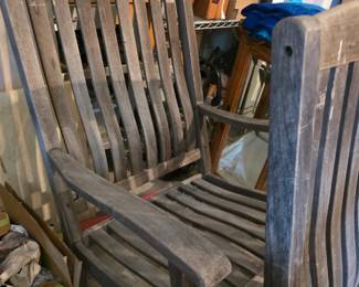 Teak rocking chairs