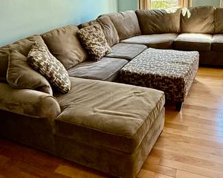 4 Piece Microfiber Sectional with Ottoman and Chaise