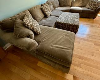 4 Piece Microfiber Sectional with Ottoman and Chaise