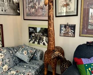 7 HAND CARVED WOODEN GIRAFFE