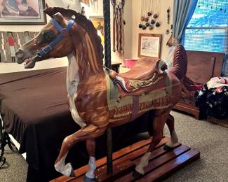 CAROUSEL HAND CARVED WOOD LIFE SIZE