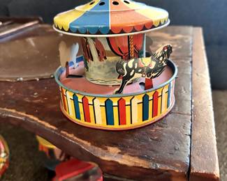 VINTAGE TIN LITHO MERRYGOROUND