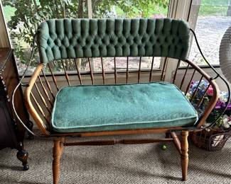 FURNITURE ANTIQUE WAGON SEAT BENCH