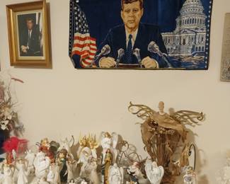 John F. Kennedy Tapestry And Framed Kennedy Print
