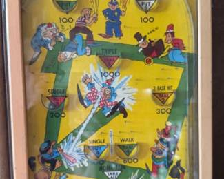 Vintage POOSHMUP Jr Tabletop 41 Pinball Game with Wooden Frame