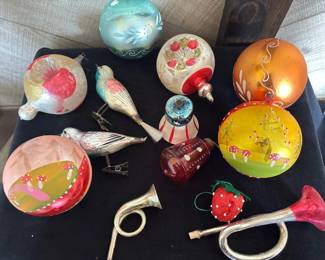Vintage Large Glass Ornaments And Others