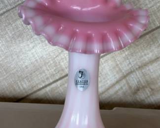 Fenton Rosaline Pink Jack in the Pulpit Tulip Vase