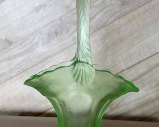 Vintage Uranium Glass Basket