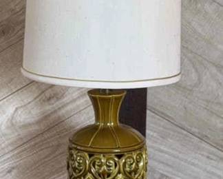 Mid Century Modern Green Ceramic Lamp