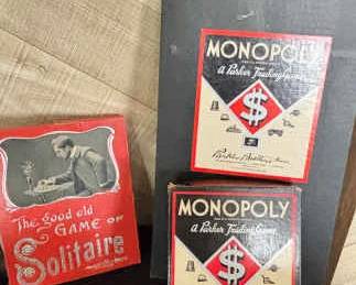 1936 Monopoly Game And Vintage JWS W Bavaria Solitaire Game
