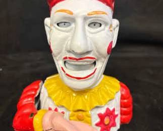 Metal Clown Mechanical Bank