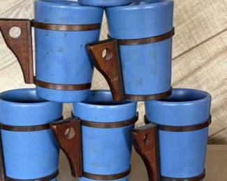 Catalina Pottery Cups with Copper Wood Handles