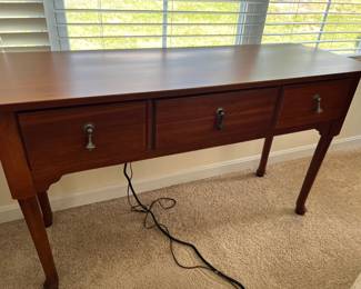 Solid wood sofa table with drawers. 150.00.