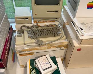 Vintage 1980’s Original Apple Computer with ImageWriter printer with ink, Thunderscan and manuals