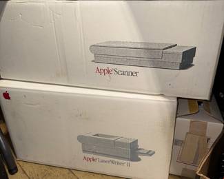 Vintage 1980’s Apple LaserWriter II and Apple Scanner - both seem to still be new in box! Also has toner, Thunderscan and laser paper