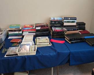 Assortment of Books; CDs; Bibles, School Annuals/Year Books