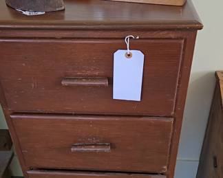 4-Drawer Handcrafted Chest; Antique Iron Base; Nutcracker