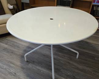 White Metal Patio Table