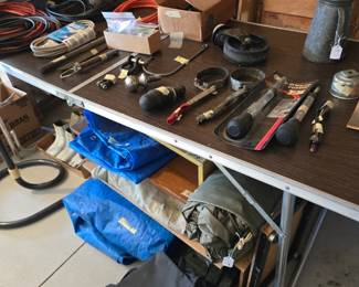 Lots of hand tools & supplies; tarps and so much more!