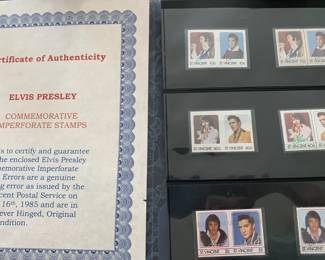St. Vincent Elvis Presley Commemorative Stamps with COA