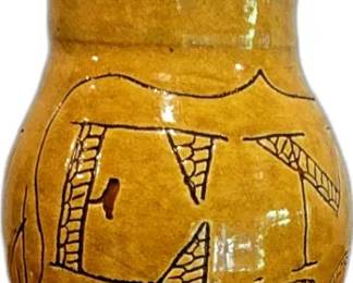 Handmade Ceramic Vase with Etched Design

