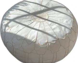 Goat Leather Moroccan Pouf Ottoman

