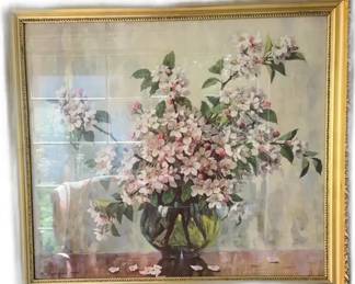 Floral Still Life Print in Gold Frame - 31” x 27”


