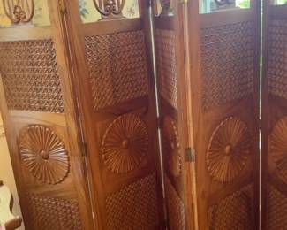 Guatemalan Carved Wooden Room Partition