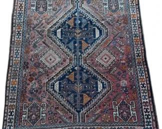Vintage Hand-Knotted Iranian 100% Wool Oriental Rug - 5’4” x 4’1”


