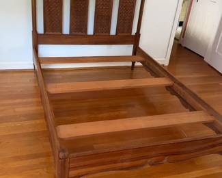 Vintage Full Size Carved Wooden Bed Frame Made in Guatemala - L6’8” x W4’4”


