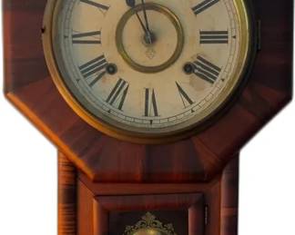 Antique C 1875 Ansonia Regulator Short Drop Wall Clock


