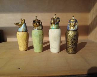 Replica Egyptian Mummy Organ Containers! You don't see these everyday!!