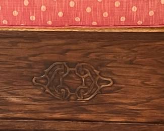 Inscribed design in oak chest