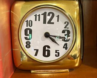 Brass table clock