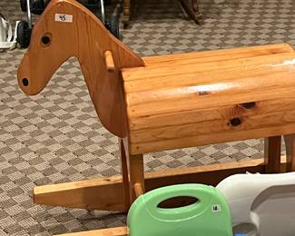 Very cool wooden horse rocker, handmade!
